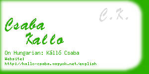 csaba kallo business card